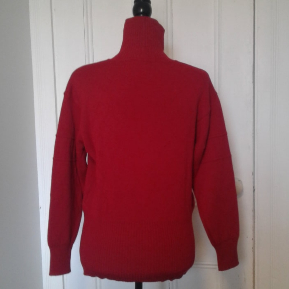 Bogner vintage sweater wool blend red turtleneck - Picture 2 of 12